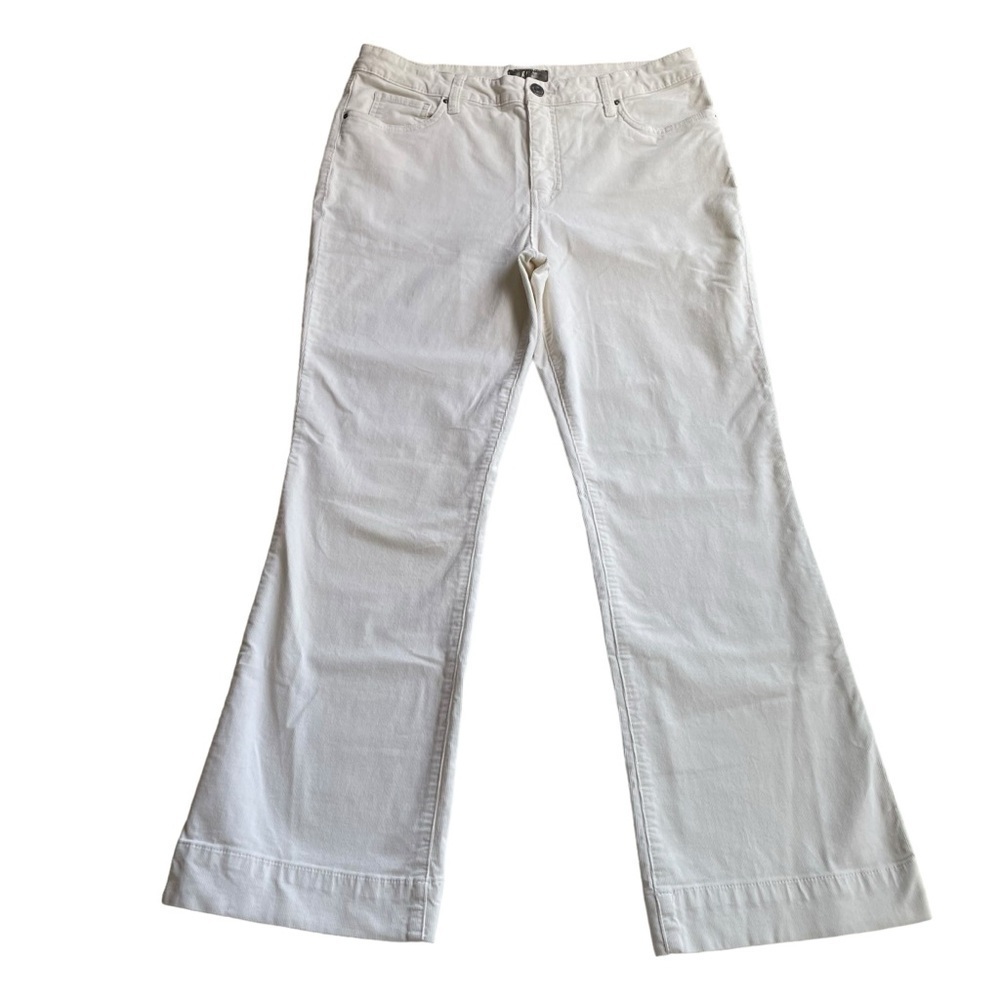 Kut From The Kloth Kelsey Fab Ab Ankle Flare Corduroy Pant Off white Size 14
